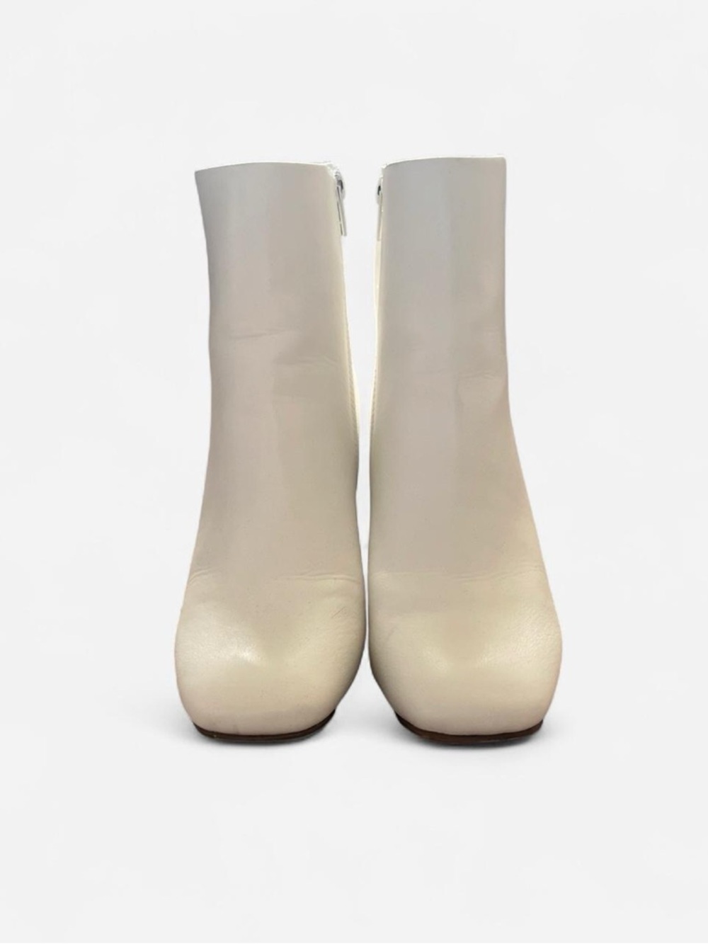 White Madden Girl Leather Ankle Boots